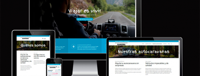 Web de Autocaravas Zamora en distintos dispositivos